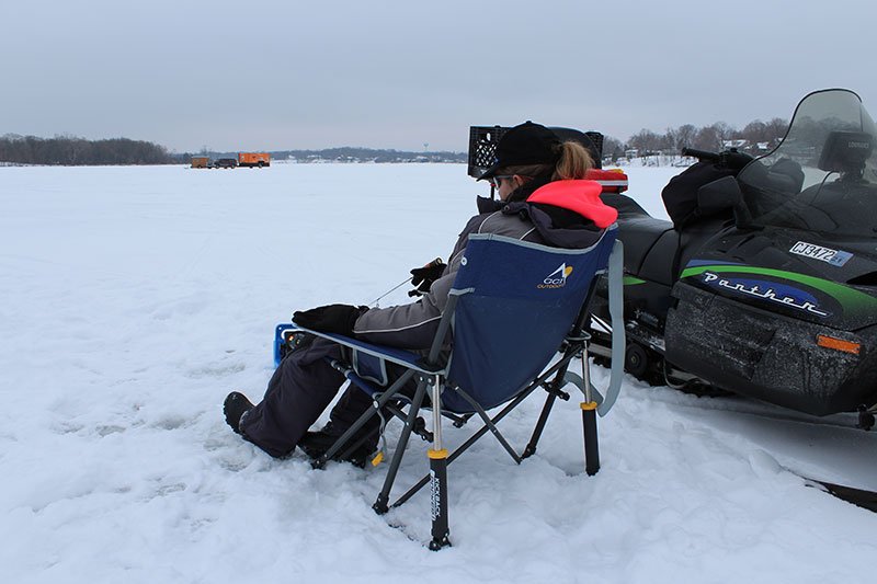 Ice fishing demo in Germany